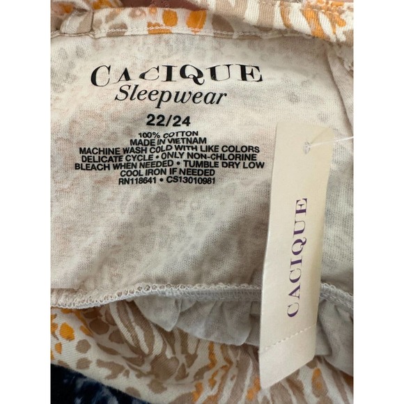 NWT Cacique Lane Bryant Strappy Back Chemise Orange Tan Animal Plus Size 22/24 - Picture 6 of 9